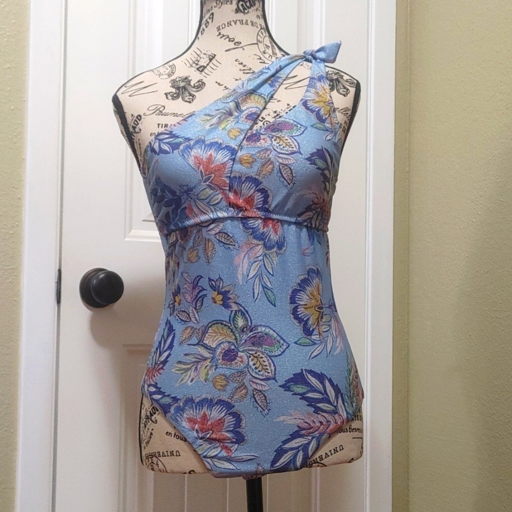 Becca by Rebecca Virtue Blue Floral Swimsuit